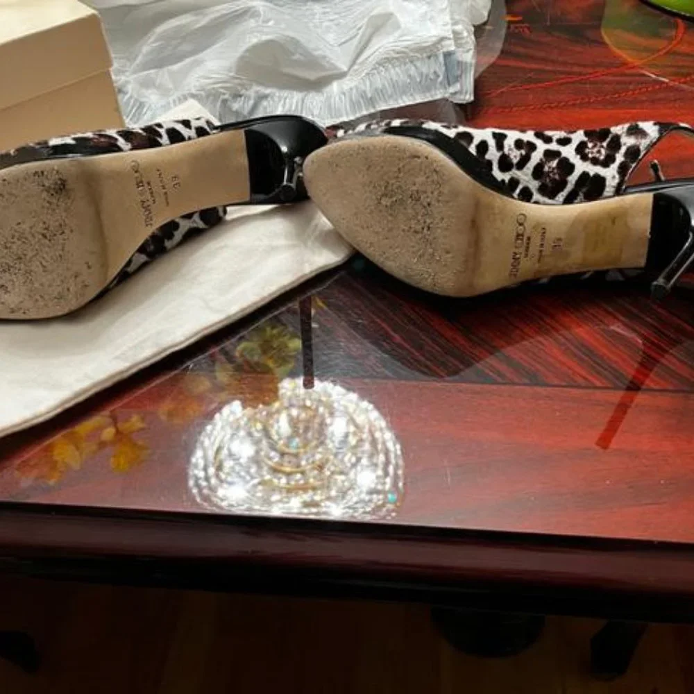 Jimmy Choo Leopard Print Nova Platforms Slingbacks size 39 - Picture 4 of 10